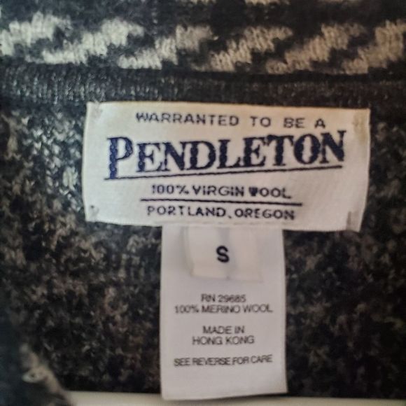 Pendleton Vintage Wool Buffalo Plaid Black and White Zip-Up Jacket Size Small - Picture 3 of 8
